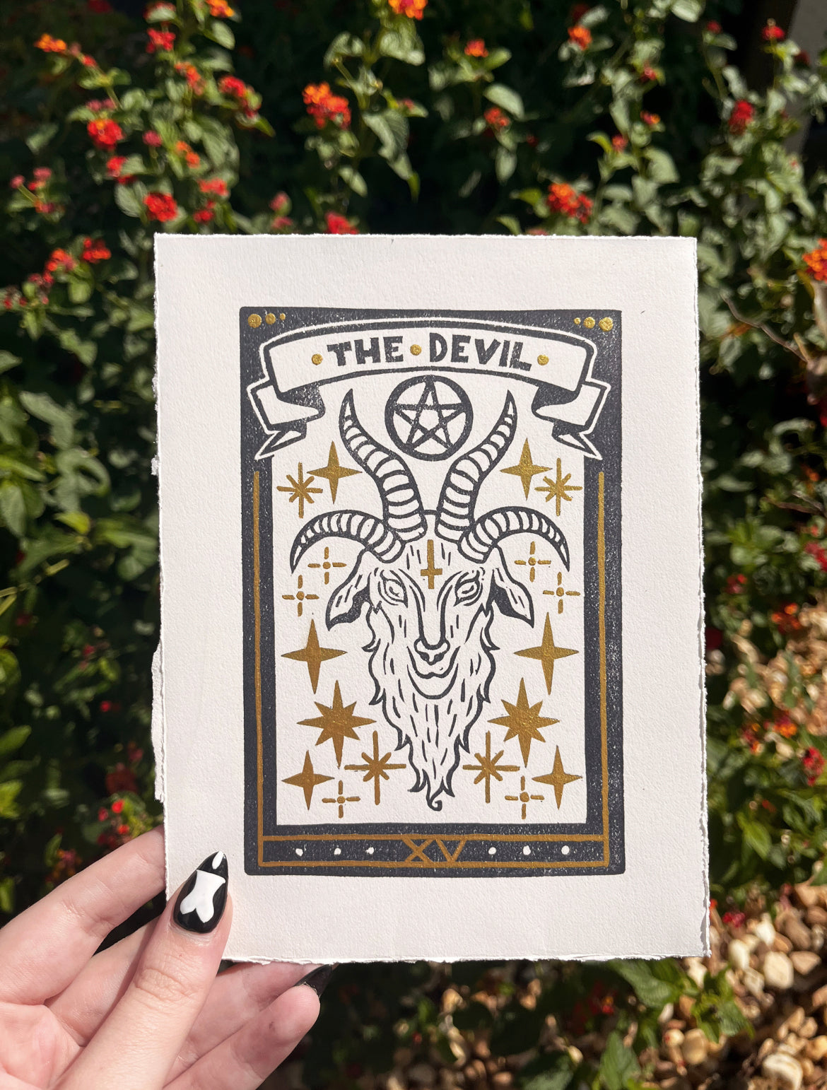 The Devil Tarot Card Rubber Stamp for Stamping Crafting Planners