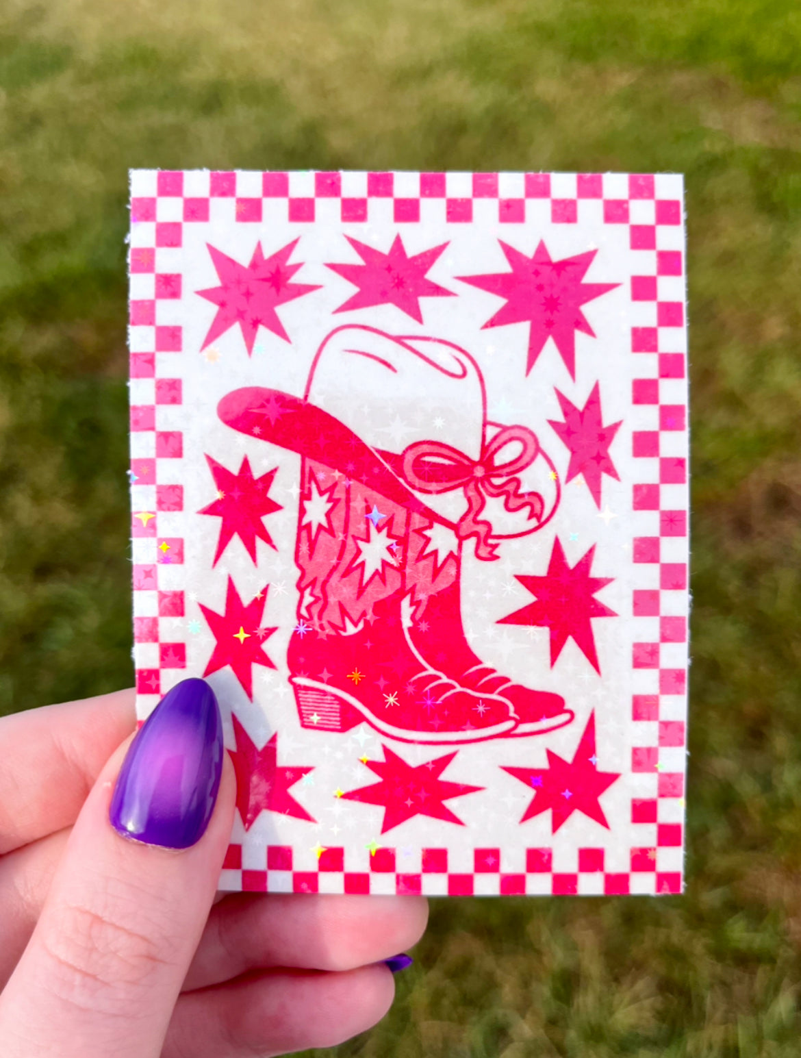 Pink Starry Boots Sticker