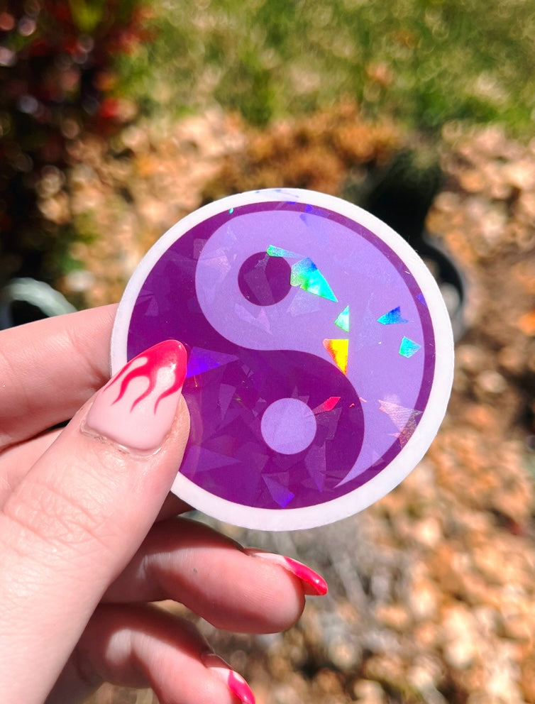 Purple Yin and Yang Sticker