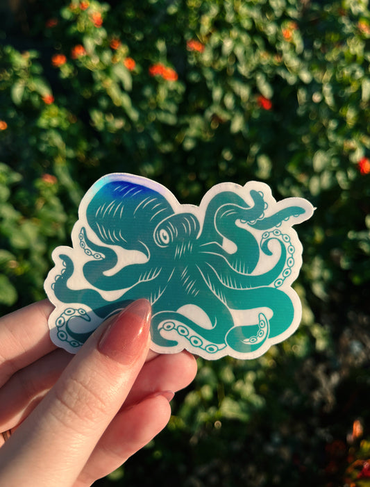 Teal Octopus Sticker