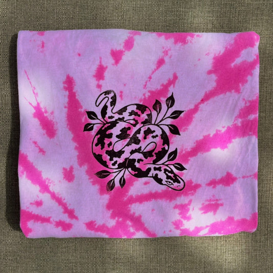 Pink Tie Dyed Leafy Snake T-Shirt