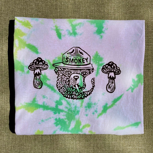 Green Tie Dyed Smokey Shroom T-Shirt