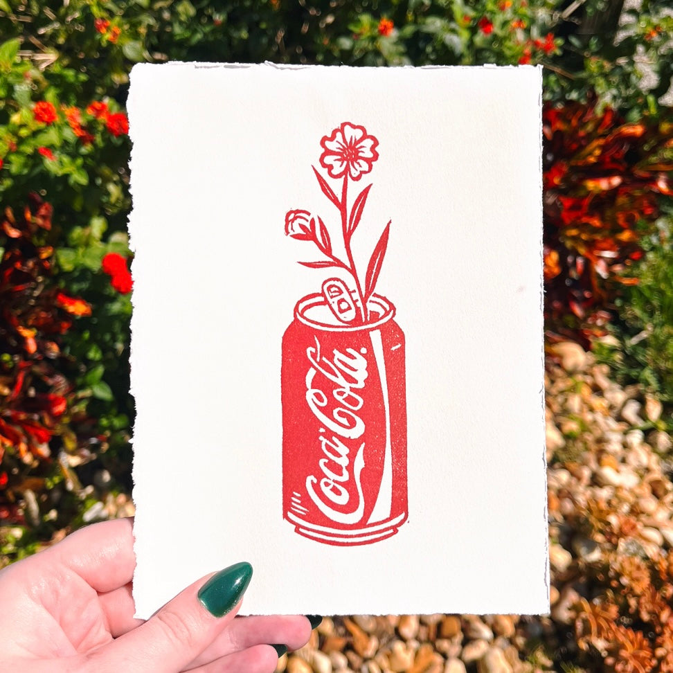 Red Coke Can Vase Print