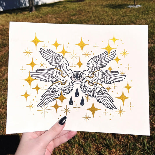 Golden Angel Eye Print