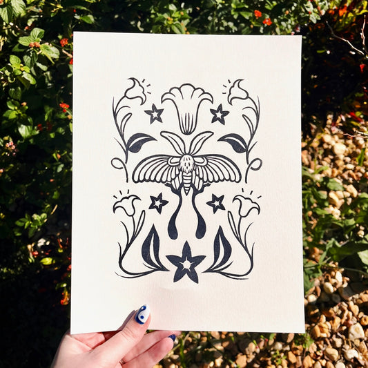 Floral Luna Moth Print