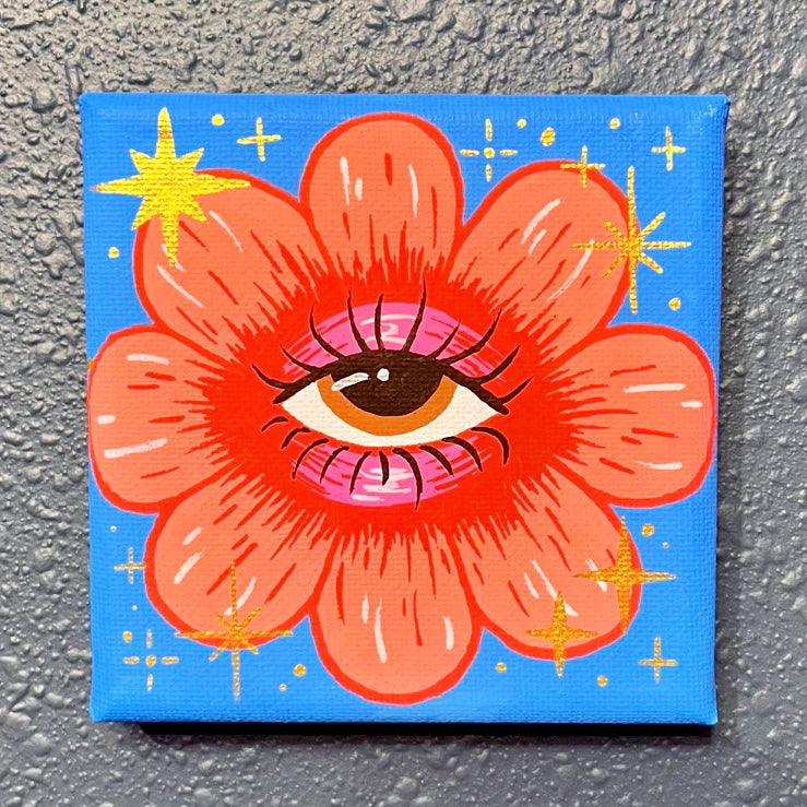 Coral Sparkle in My Eye Painting