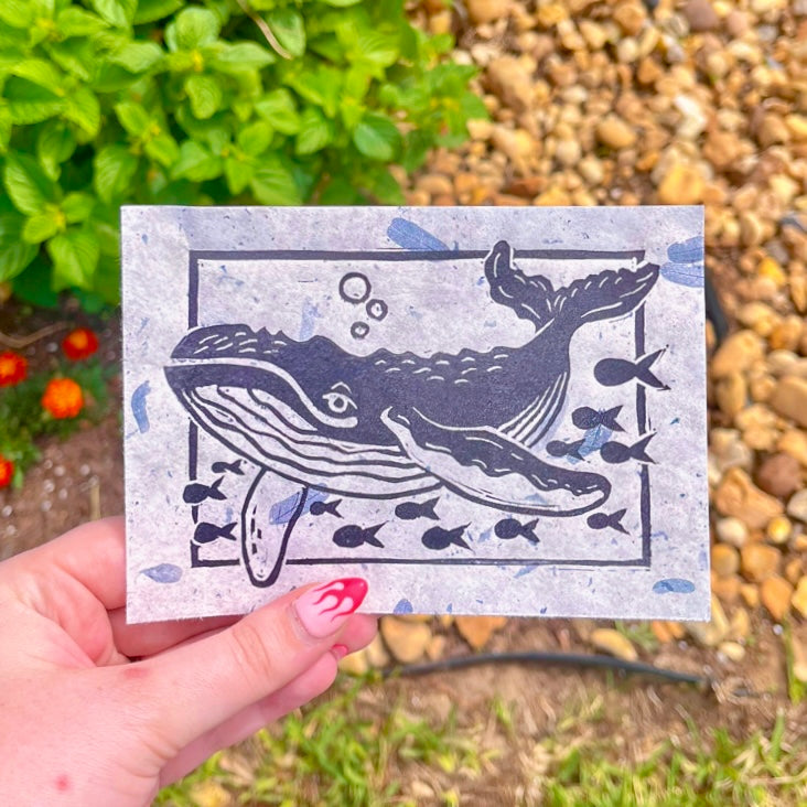 Blue Whale Mini Print