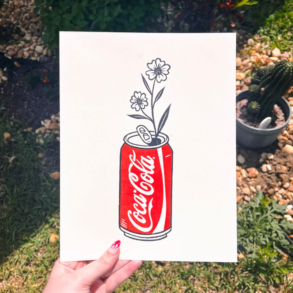 Large Coke Can Vase Print