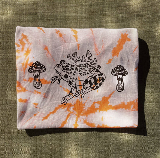 Orange Tie Dyed Frog Shroom T-Shirt