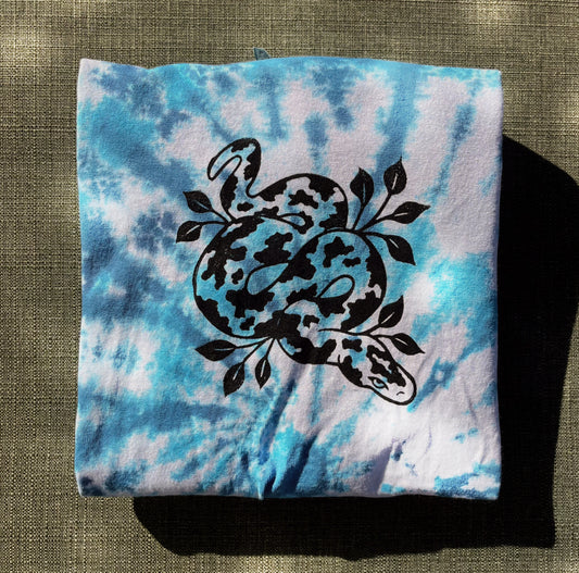 Blue Tie Dyed Leafy Snake T-Shirt